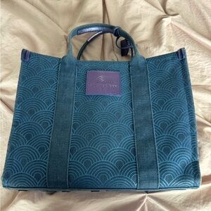 Kurt Geiger denim tote bag with dust bag